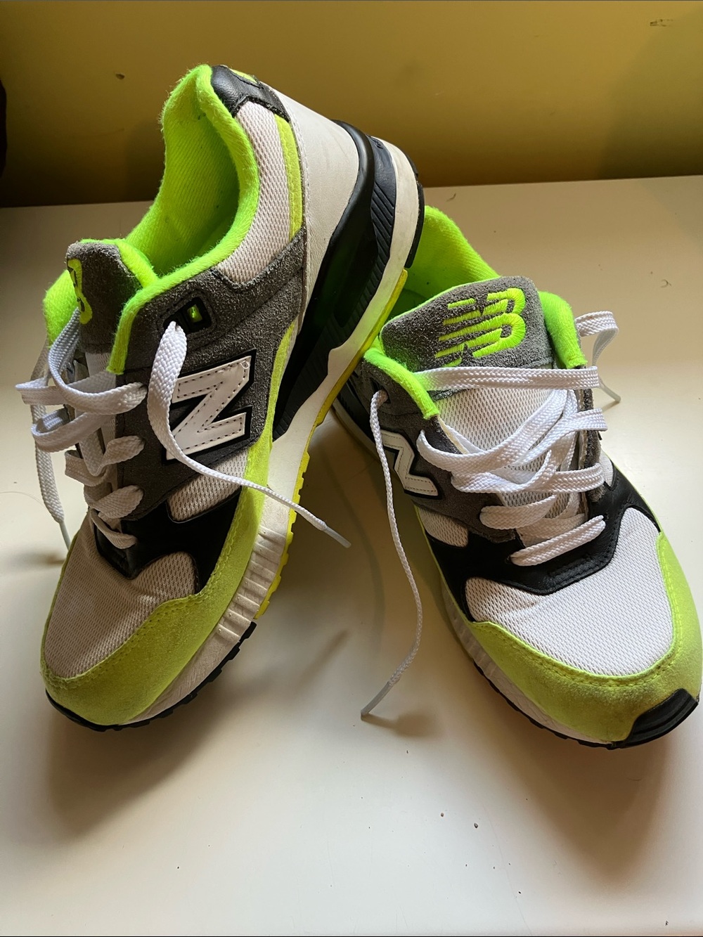 New Balance Neon Green White & Gray Men's Sneakers